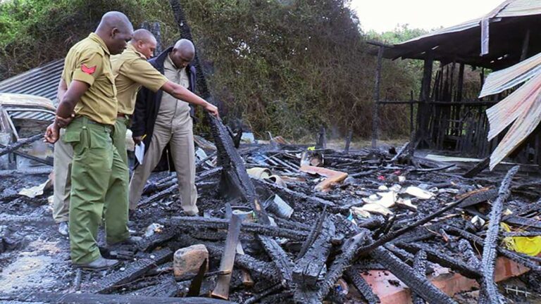 Houses Belonging to Police Razed To The Ground